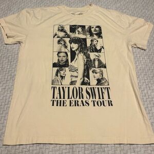 Taylor Swift The Eras Tour Music Band Beige T-Shirt Size Medium